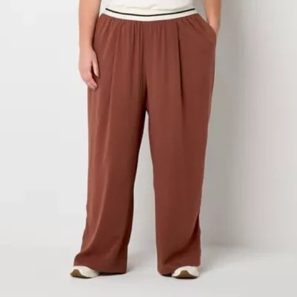 NWT Stylus Orange Rust Wide Leg Pants Size XL